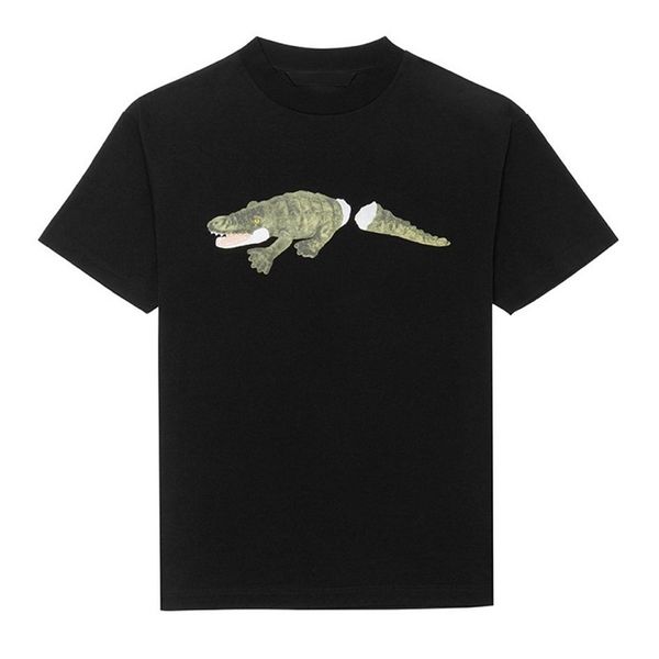 

2021 palms angelsmens t shirt summer tide brand docked crocodile letter printing short-sleeved t-shirt men's trend clothing size s-xxl, White;black