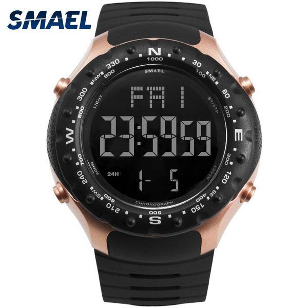 

mens military watches 50m waterproof relogio smael black clocks big men sport 1342 led digital wrsit watch wristwatches, Slivery;brown