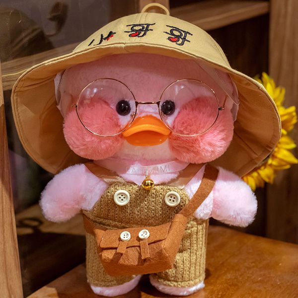 

Kawaii Lalafanfan Duck Plush Toy Stuffed Animal Soft Plushie Pink Yellow Duck Accompany Doll Toys for Kids Girls Birthday Gift, White