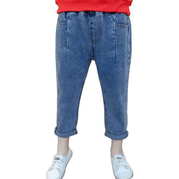 

jeans girl casual style children's for girls letter pattern kid teeange clothes 6 8 10 12 14, Blue