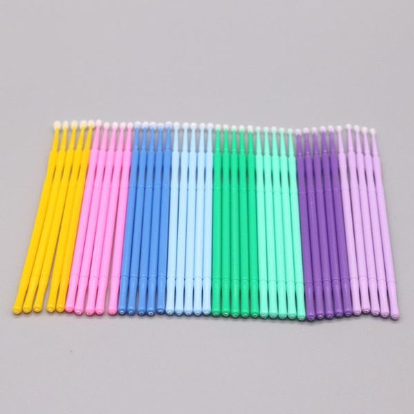 

100pcs/bag disposable micro brush eyelashes extension individual lash removing swab applicator wands makeuptools kit makeup brushes