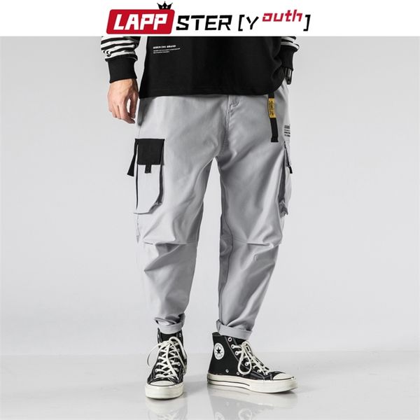 

japanese streetwear cargo pants overalls mens hip hop black sweatpants korean fashoins joggers harem 210420