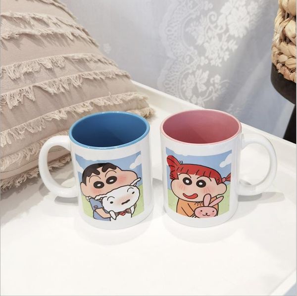 

mugs color crayon shinchan xiaobai yuanxinzhisuke sakurada nini ceramic mug cartoon milk water cup children couple