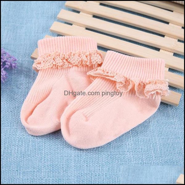 

clothing baby, kids & maternitybaby cartoon born spring lace baby infants solid color cotton vertical stripe anti-skid socks drop delivery 2, Pink;yellow