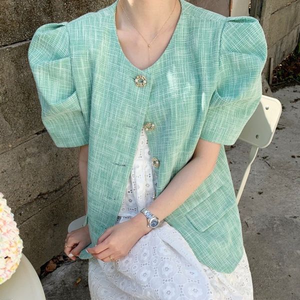 

women's jackets casual female vetting jacket, korean fashion, summer, tweed, elegant coat, urban chic, slim ekuu, Black;brown