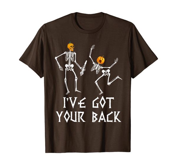 

funny skeleton pumpkin i've got your back t-shirt, White;black