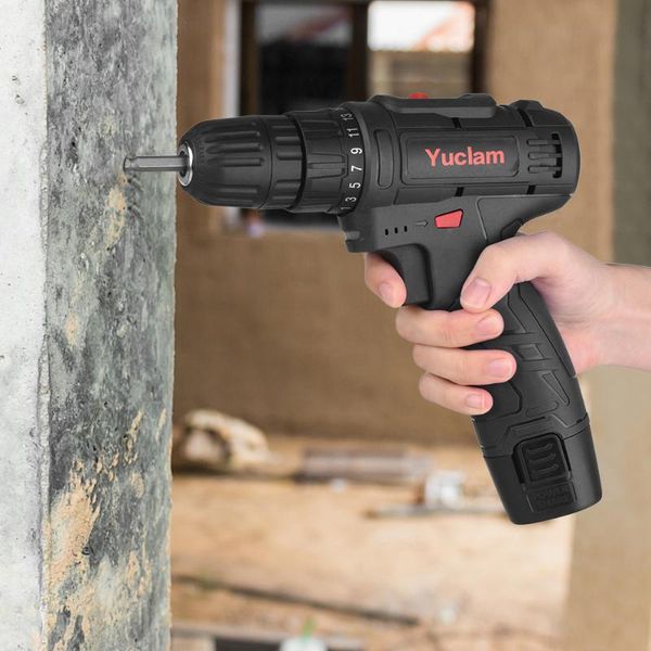 

professiona electric drills 12v drill rechargeable cordless screwdriver 2-speed with led light 25+1 torque 3/8 inch chuck