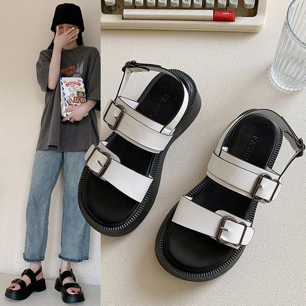 

sandals 2021 summer fashion roman shoes temperament black for women