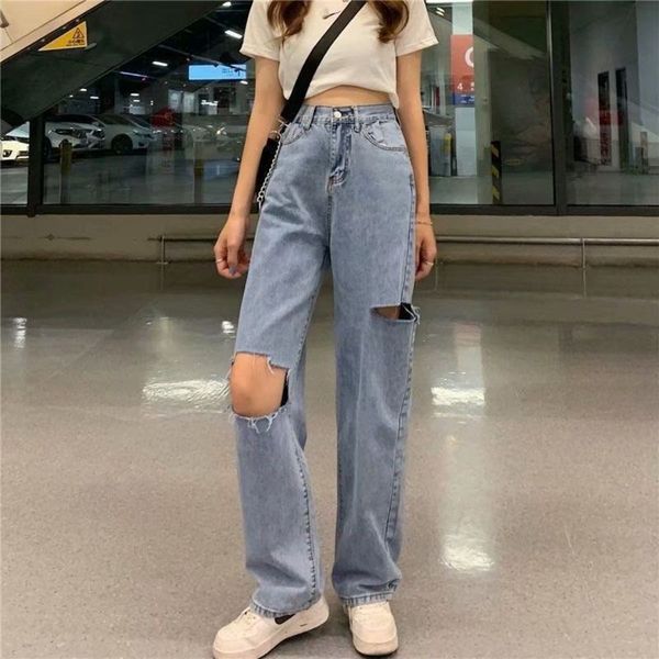 

summer tube loose elegant style wide leg high waist drop feeling pants, Blue