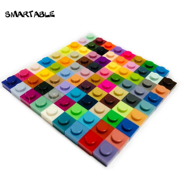 Smartable Bulk Piastra 1X1 Building Block Parti 80 Colori Per Pixel Art QR Code Giocattoli Per Mosaico Compatibile 3024 2300 pz/lotto Q0624