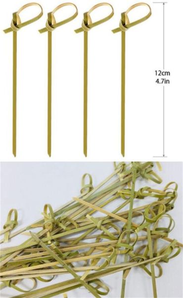 

forks 30pack/lot 100pcs/pack bamboo wood flower knot picks, skewers, 4.5 inches, perfect for cocktails and appetizers