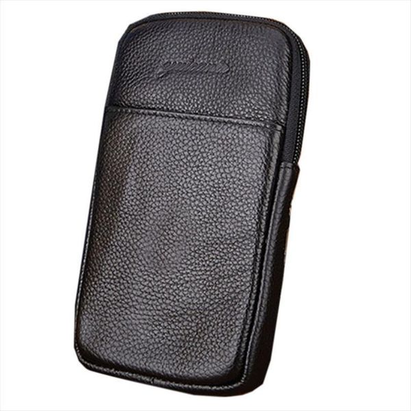

men leather vintage fanny waist bags pack travel cell mobile phone case cover belt pouch purse high quality