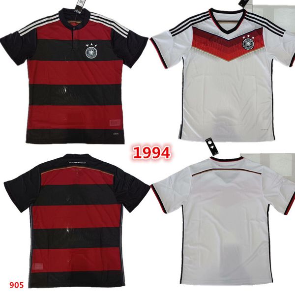 

retro shirt germany 1994 home and away football jersey size s-2xl, Black