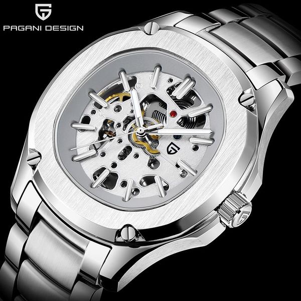 

men watches automatic watch mechanical wristwatch gmt waterproof 100m 2021 reloj hombres wristwatches, Slivery;brown