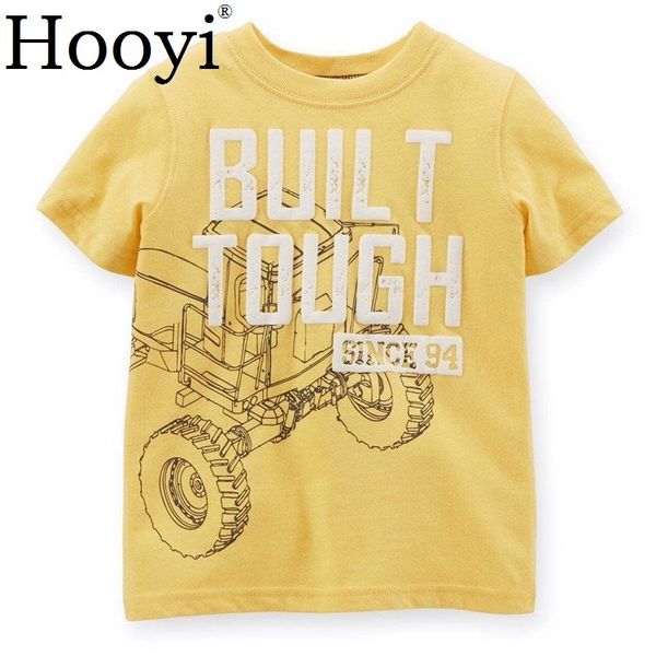 

tractor baby boys clothing shirts summer 100% cotton children tee shirts boy built tough yellow t-shirt kids outfits 210413, Blue
