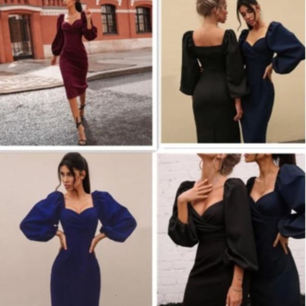 

dresses bodycon women pure v neck off shoulder lantern sleeve party night elegant mid christmas mujer black dress, Black;gray