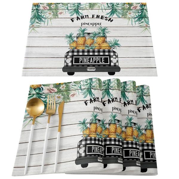

mats & pads pineapple car palm leaf flower table for dining kitchen accessories modern home decor