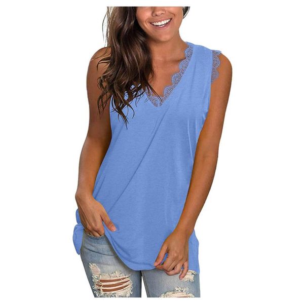 

women's tanks & camis summer fashion casual loose v-neck printed t-shirt blouse, White