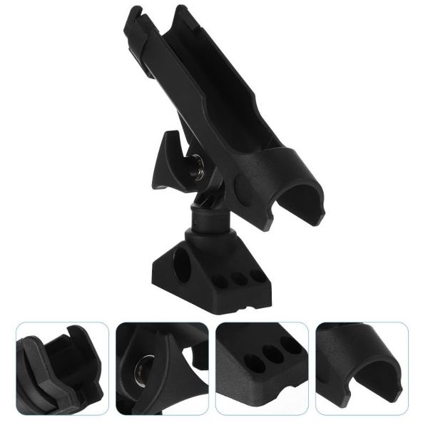 

rafts/inflatable boats 1 pc rotating fishing rod bracket rack supply (black)