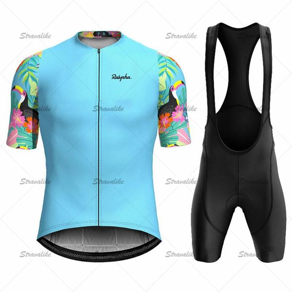 

racing sets 2021 bike cycling suit uniform summer jersey set road bicycle jerseys mtb wear breathable clothing, Black;blue