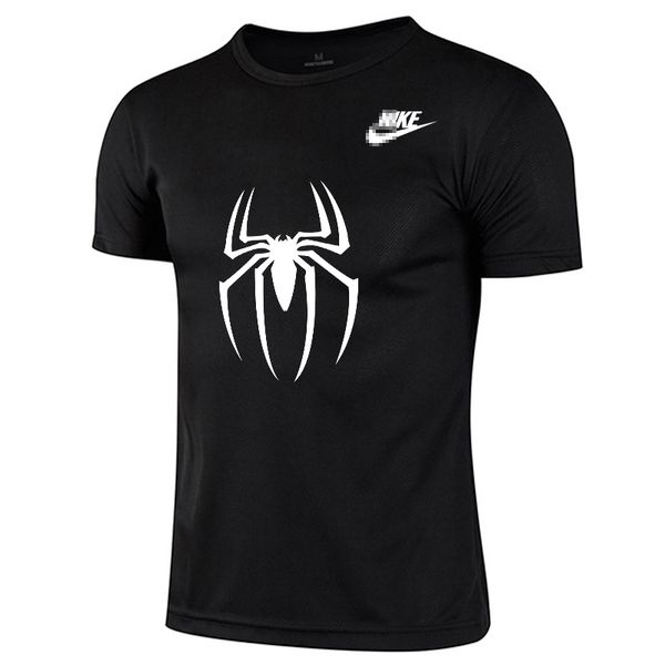 

heat transfer printed spider men's t-shirt casual crew neck clothing, White;black