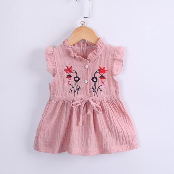 

girl's dresses fashion embroidery girls 0-4years kids summer princess dress cotton children clothes girl casual, Red;yellow