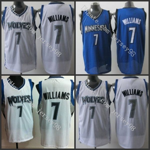 

minnesota timberwolves men #7 derrick williams retro basketball jersey, Black