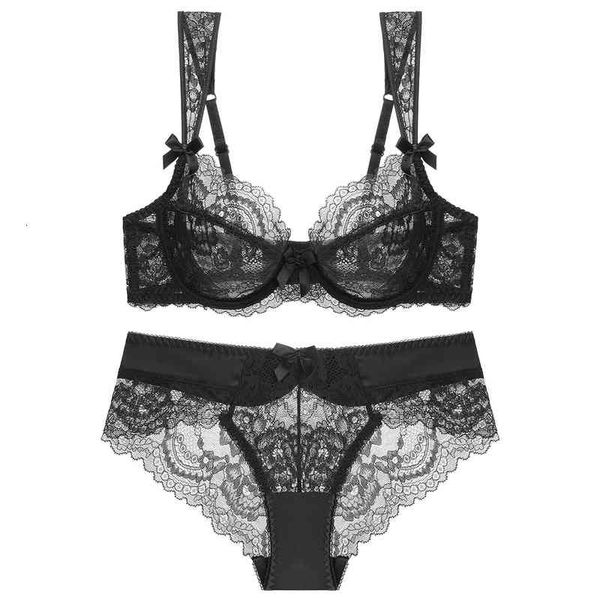 

summer lace ultra thin breathable bra large size gathering underwear suit, Red;black