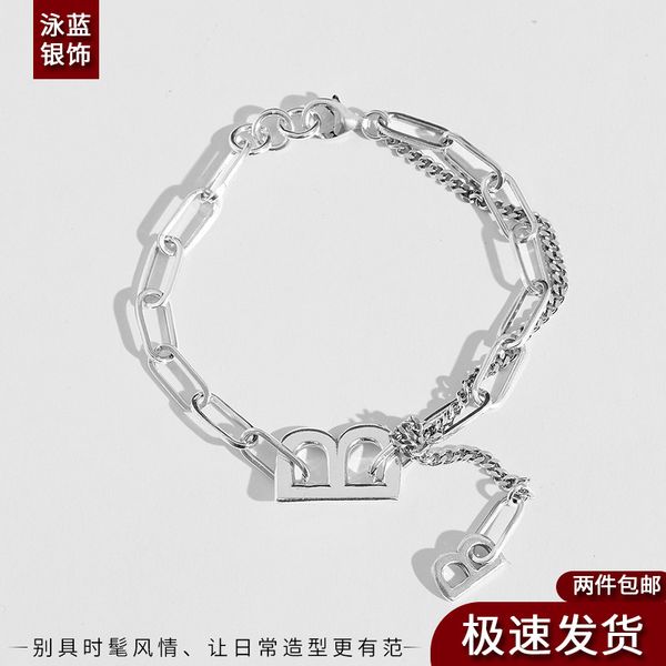 

factory wholesale s925b letter pendant paris family bracelet seiko splicing japanese and korean style