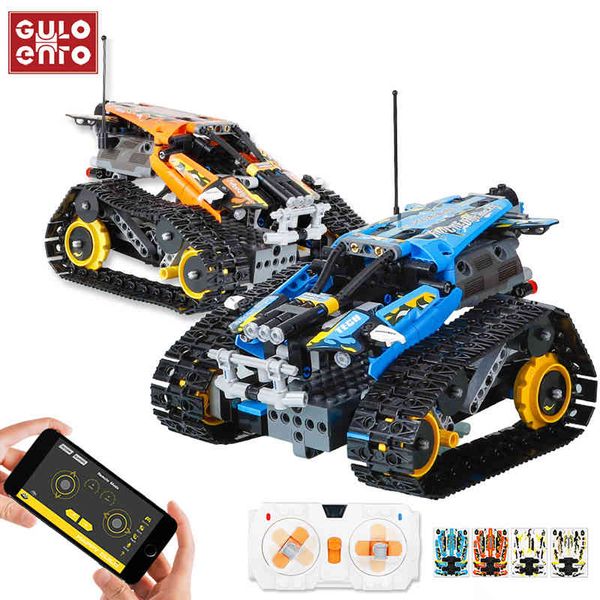 

406pcs technic rc tracked stunt vehicle creator app remote control car building blocks bricks diy toys gifts for children kids 1008