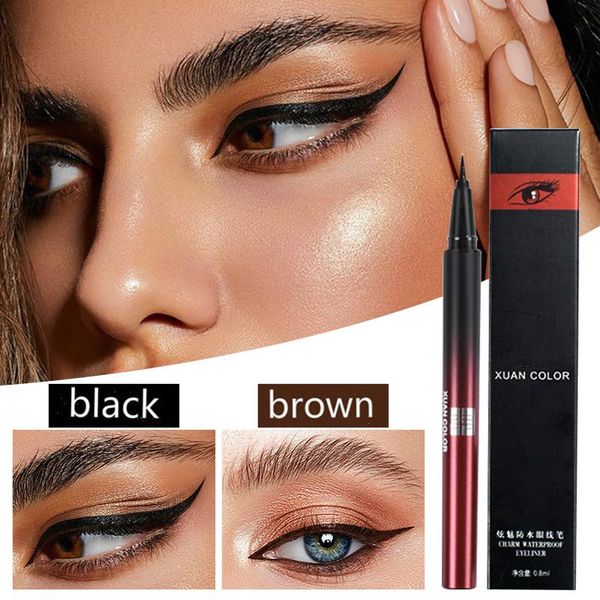 

women 1pcs eyeliner liquid pen waterproof long lasting quick drying smooth makeup beauty matte stamp eye pencil tools