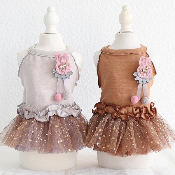 

ball star dog dress pet products summer 100% cotton clothing for dogs chihuahua teddy puppy clothes 2021 cat costumes