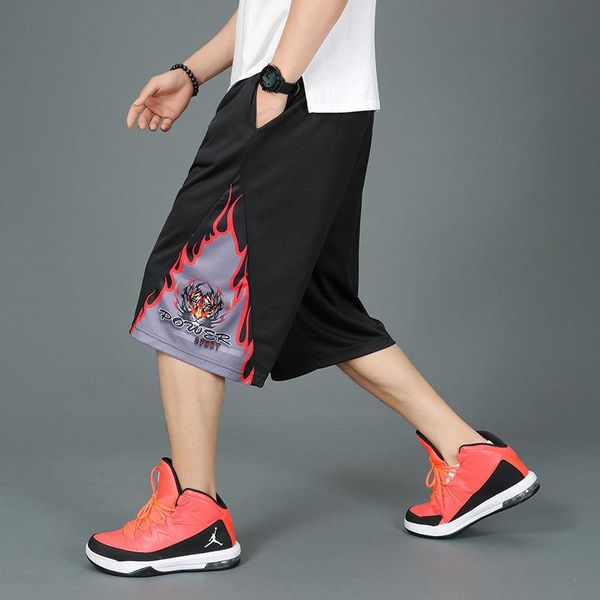 

men's shorts extra large sports basketball pants cropped loose size, White;black