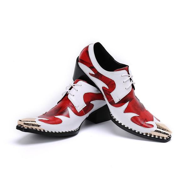 

dress shoes men formal 2022 fashion genuine leather print spring & autumn brand business office wedding footwear, Black
