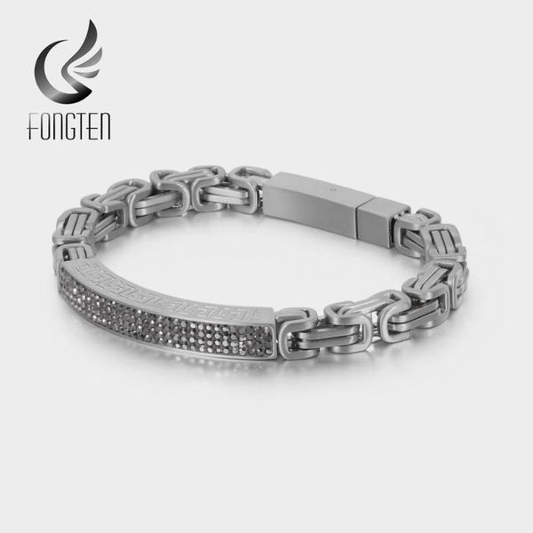 

charm bracelets fongten retro punk men bracelet vintage black gold silver stainless steel friendship chain accessories jewelry, Golden;silver