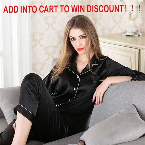 

pajamas for women silk satin sets 2 pieces women's nightie shorts sleepwear pijama female summer sleeve pajama suit plus size 211023, Black;red