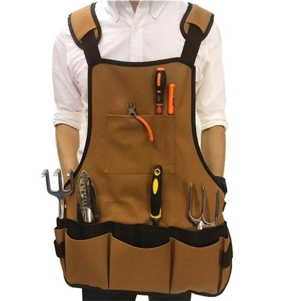 

garden bbq tool bag adjustable strap storage pockets pouch electrician apron household cleaning tools aprons