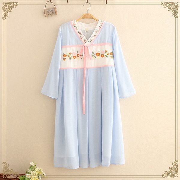 

summer chinese traditional fairy chiffon women vintage female hanfu clothing floral embroidered retro es costumes, Black;gray