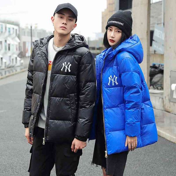 

winter new down jacket short thickened hoodie men's warm trend fashion, Black