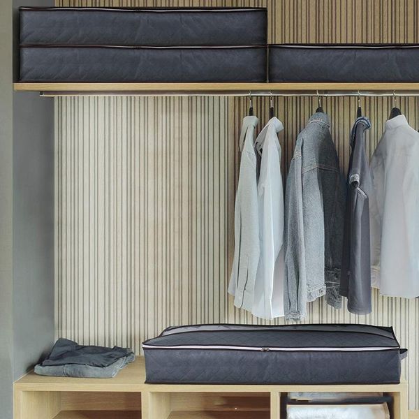 

clothing & wardrobe storage underbed bags 75l foldable flat quilt clothes organizers with window handle dual zipper for blanket sweater bdf9