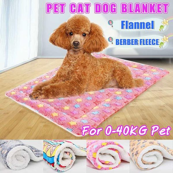 

kennels & pens s/l/xl flannel blanket pet bed mat soft comfortable sleeping cushion thickened winter warm cat dog supplies