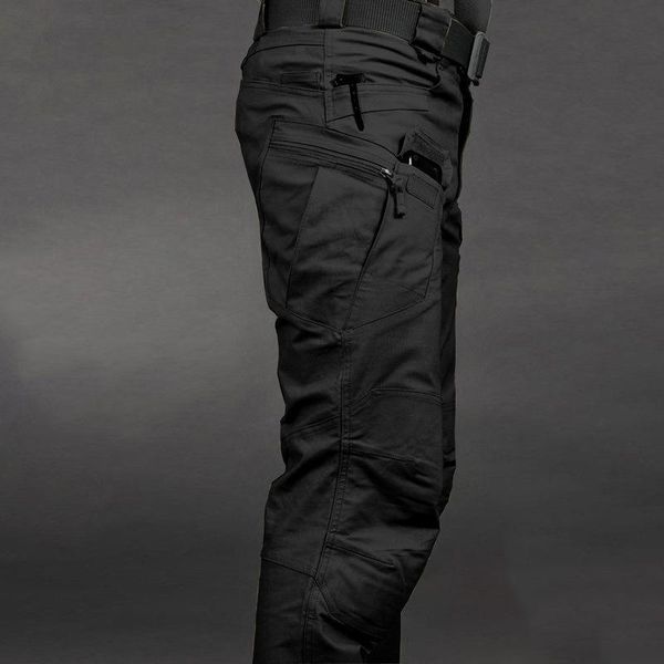 

men tactical sweatpants 3xl plus size pant multi-pocket outdoor military waterproof quick dry hiking men's pants, Black