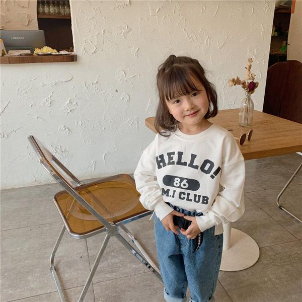 

korea style girls printed sweatshirt spring fashion full sleeve kids t shirt clothes 2-7 years t-shirts, Blue