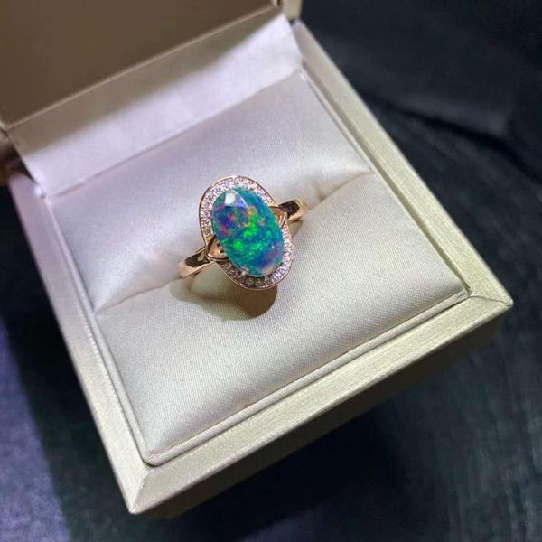 

cluster rings natural and real opal ring 925 sterling silver for women wedding, Golden;silver