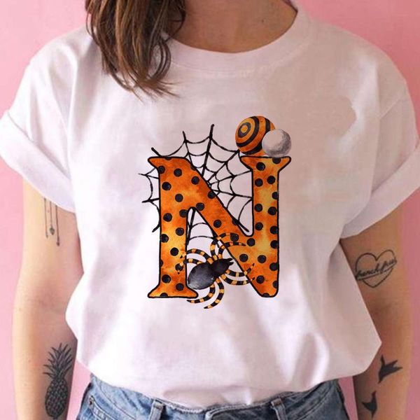 

women's t-shirt women n letter t-shirts selling creative hipster white halloween candy printed vetement anime tshirt
