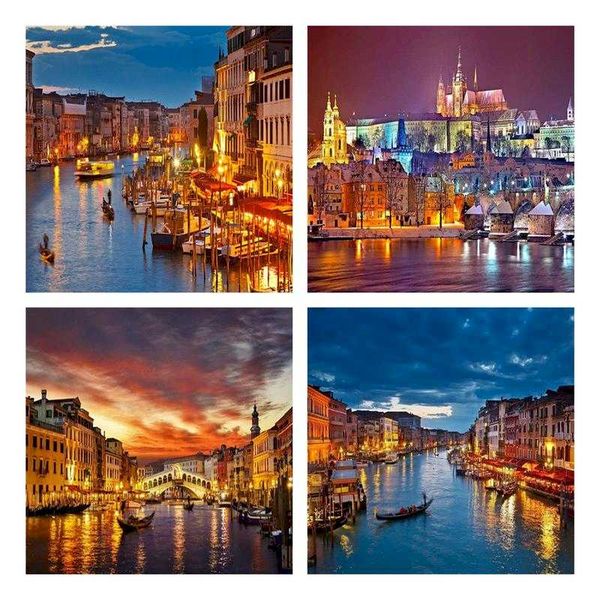 

paintings gatyztory framed painting by numbers kits for adults children handmade 40x50cm city landscape picture home decor pos