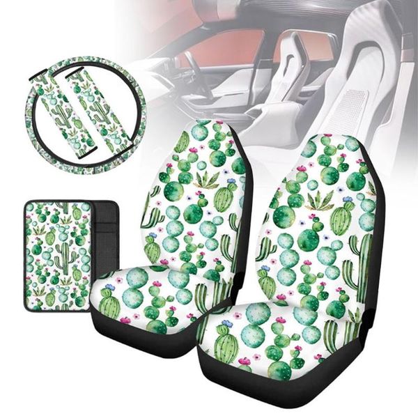 

car seat covers 6pcs suv truck dustproof cactus print protector styling breathable cover set elastic interior accessories universal fit