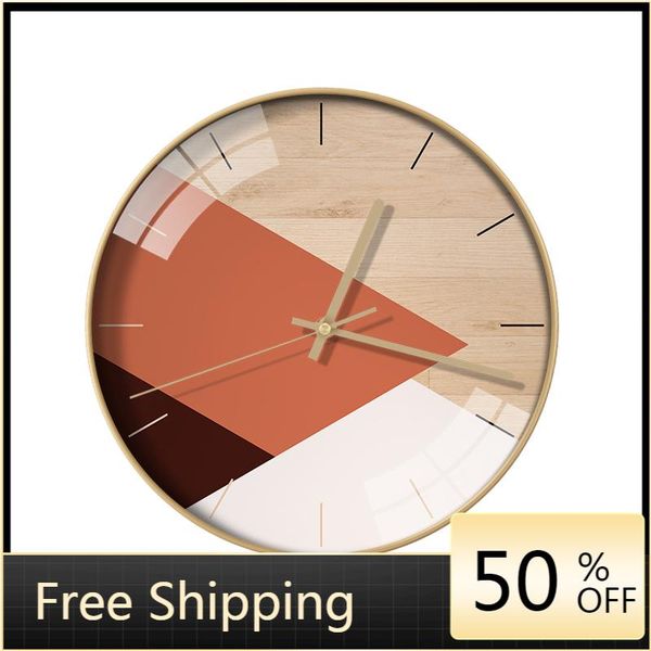 

wall clocks round living room fashion clock creative silent simple modern nordic orologio da parete decoration ah50wc
