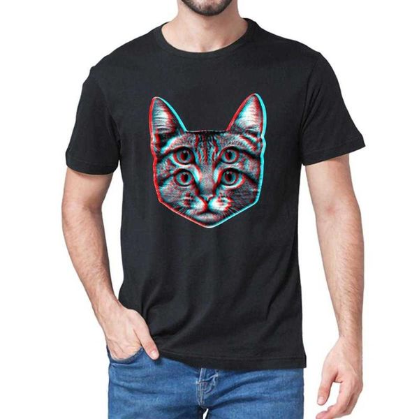 

men's t-shirts summer fashion 100% cotton funny cat tshirt foldover cool men short sleeve t-shirt gift women tee sweatshirts, White;black