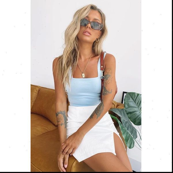 

crop womens cami women blue ropa mujer female t shirt for tank, White